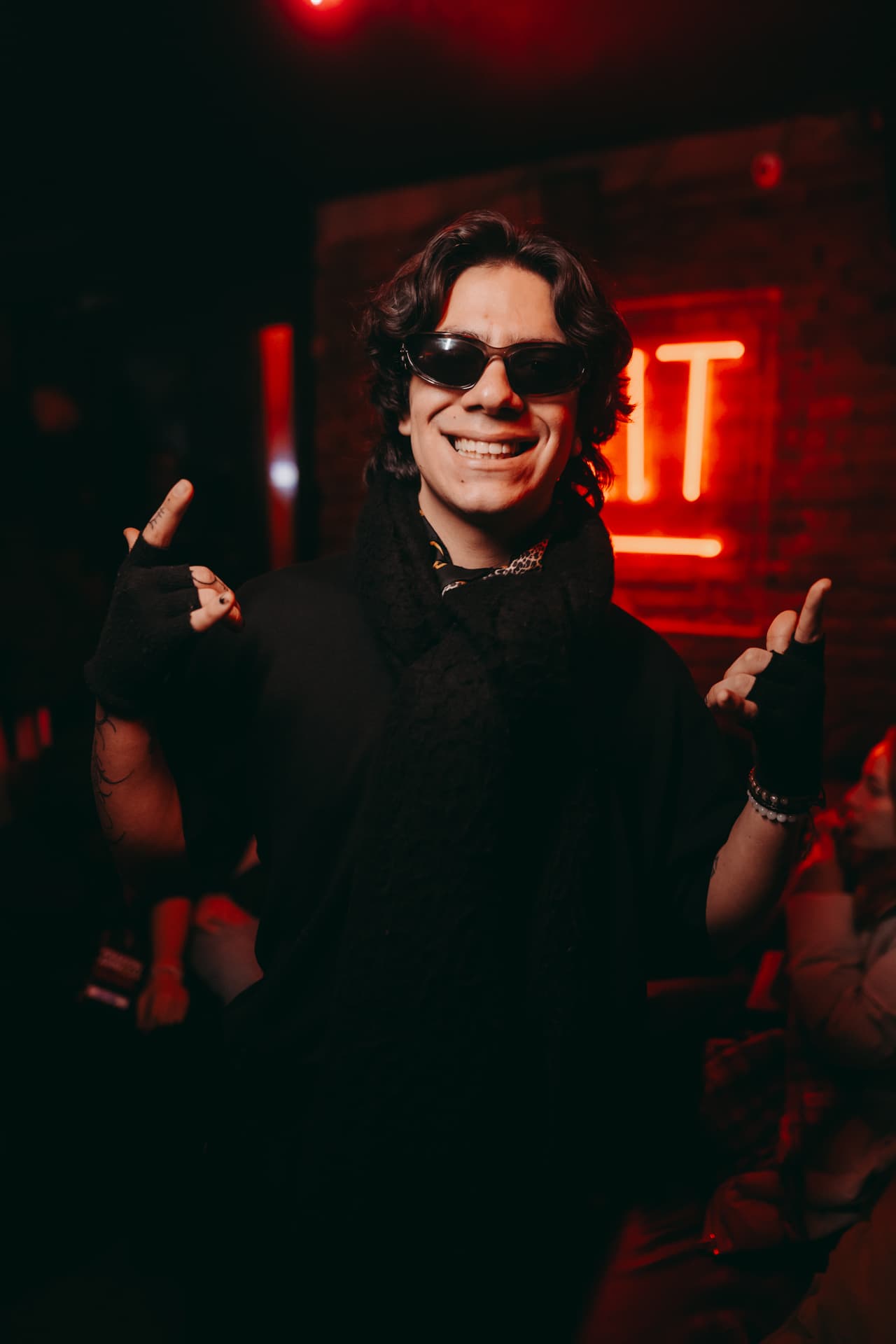 Happy group photo on a Krakow pub crawl night