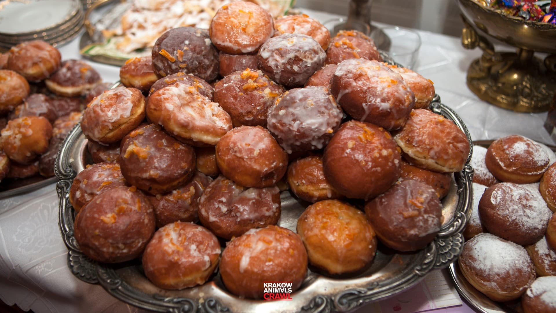 A Polish pączek doughnut for Fat Thursday in Krakow